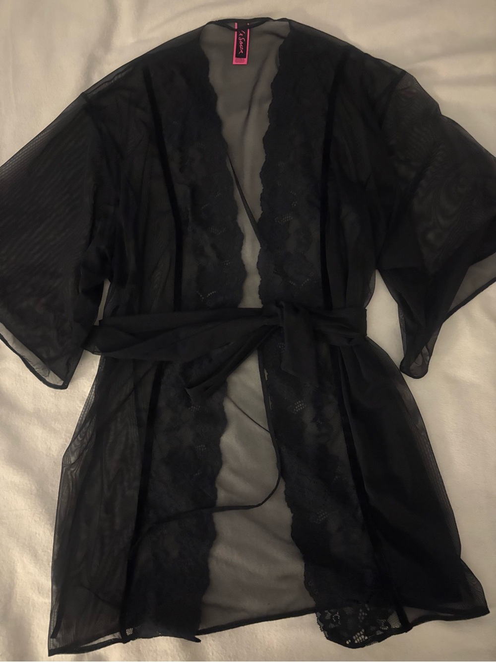 NWOT La Senza Sheer Lace Short Robe